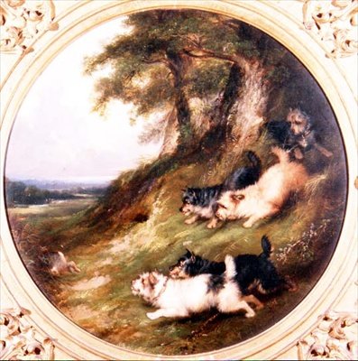 Terrier beim Kaninchenjagen von George Armfield