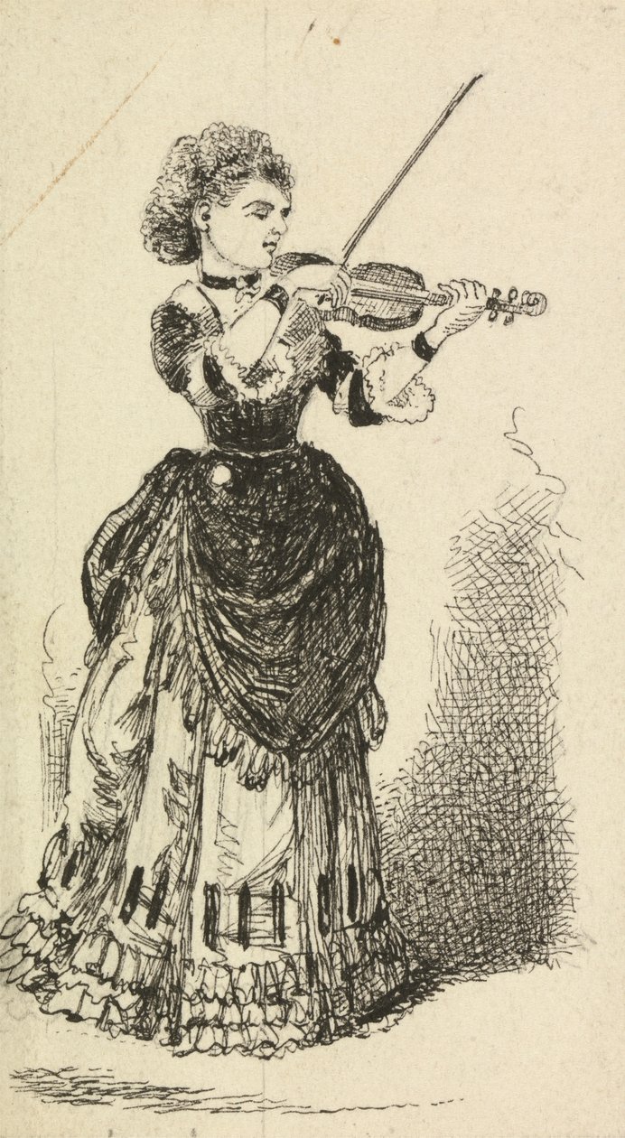 Frau spielt Geige von George Augustus Sala