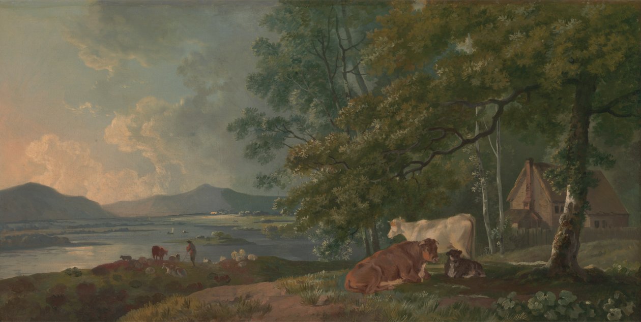 Morgen: Landschaft mit Vieh von George Barret