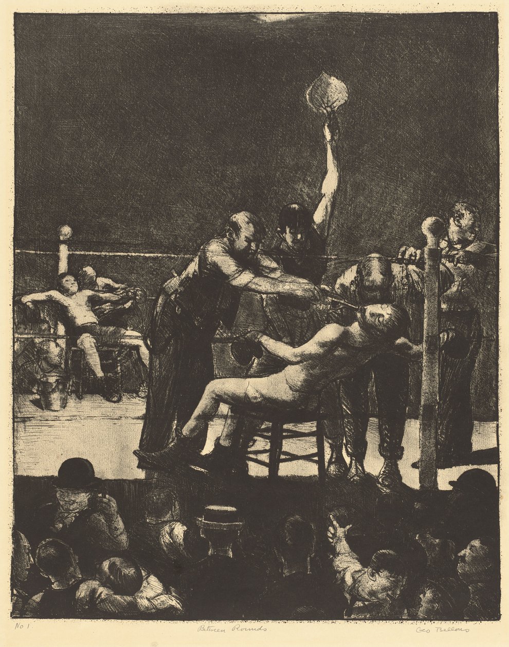 Zwischen den Runden, groß, erster Stein von George Bellows