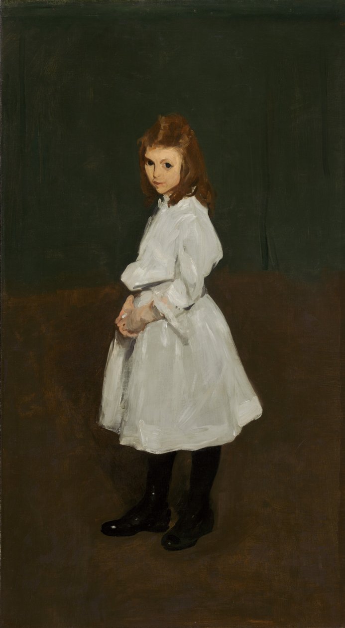 Kleines Mädchen in Weiß (Queenie Burnett) von George Bellows