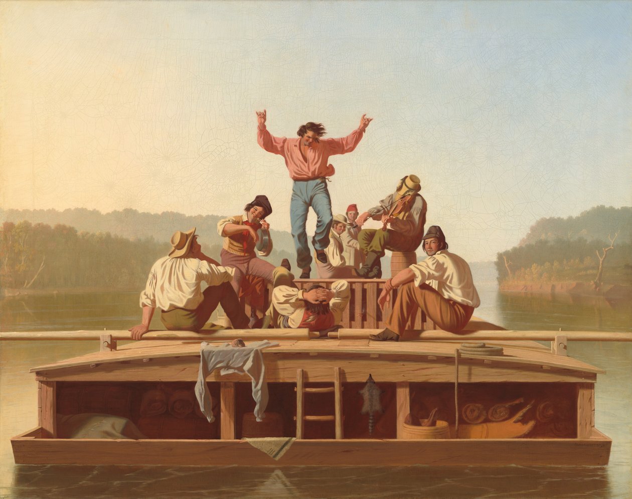Die fröhlichen Flachbootmänner (1846) von George Caleb Bingham