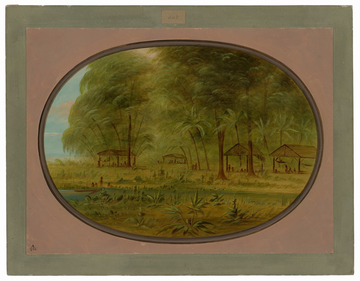 Ein karibisches Dorf in Niederländisch-Guayana von George Catlin