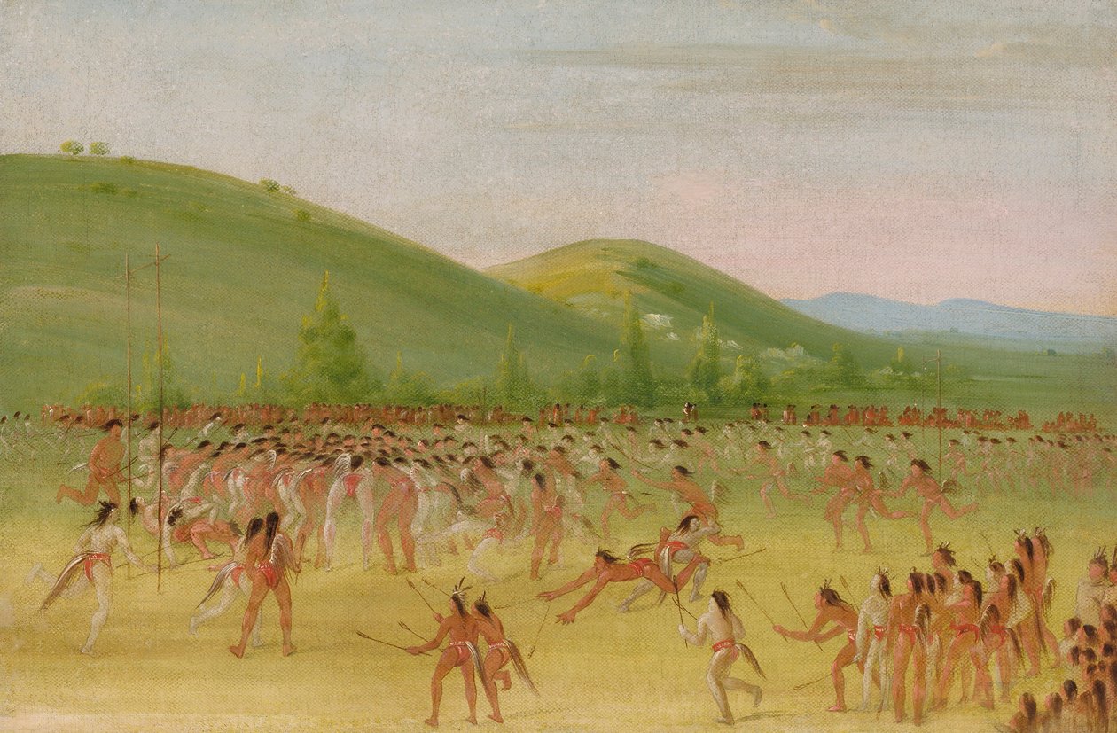 Ballspiel der Choctaw--Ball unten von George Catlin
