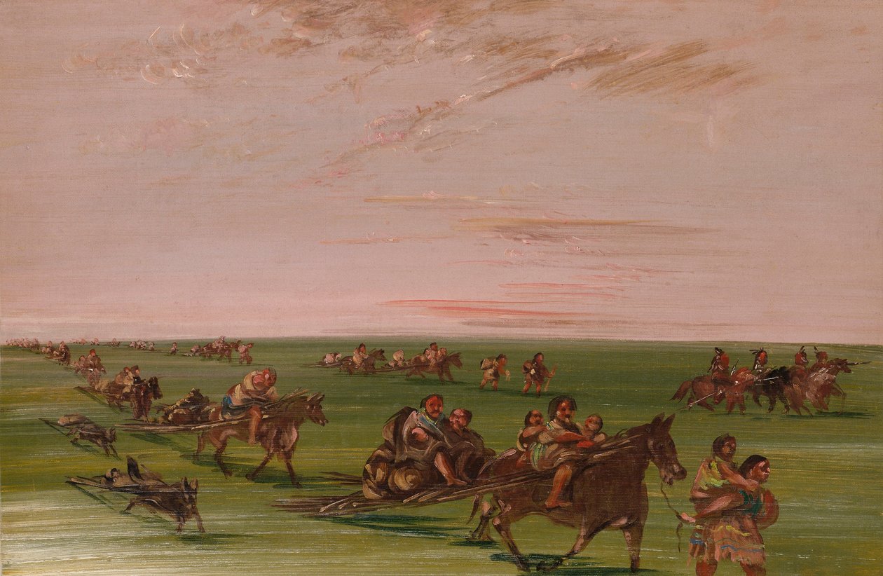 Gruppe von Sioux beim Umzug von George Catlin