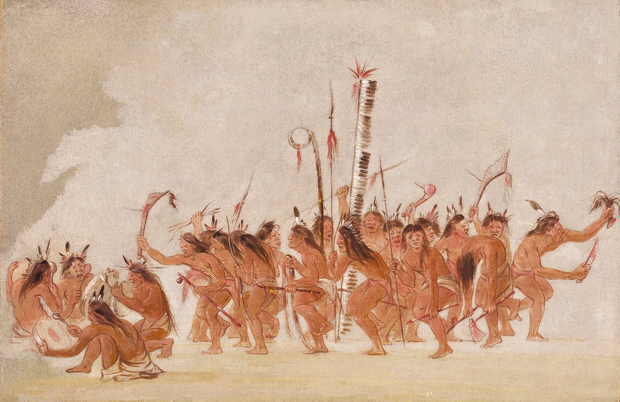 Tanz der Krieger, Ojibwa von George Catlin