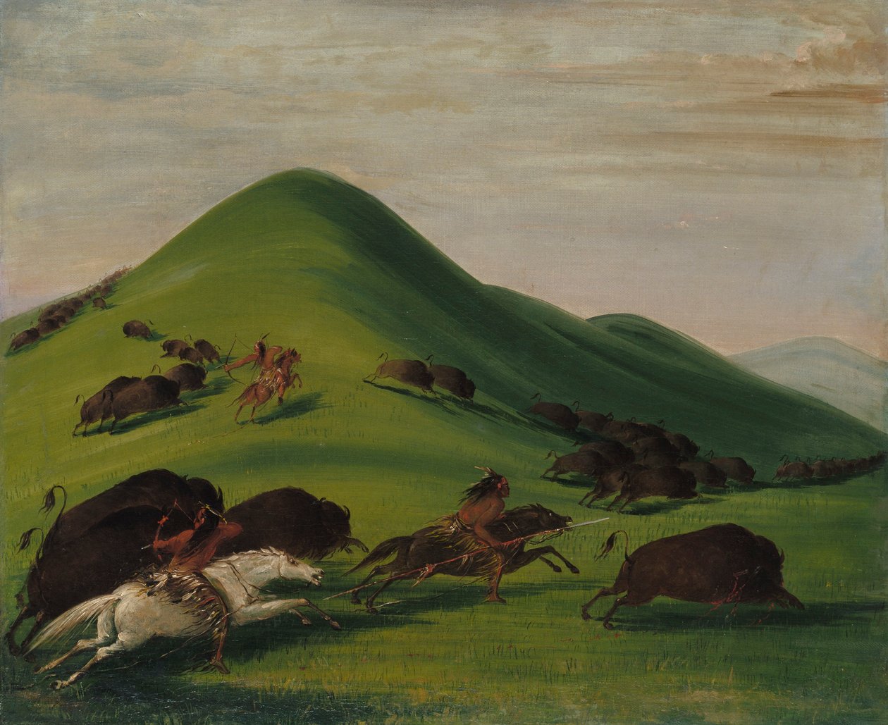Büffeljagd über Präriebluffs von George Catlin