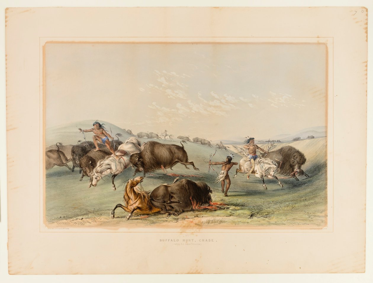 Büffeljagd, Verfolgung Nr. 7 von George Catlin