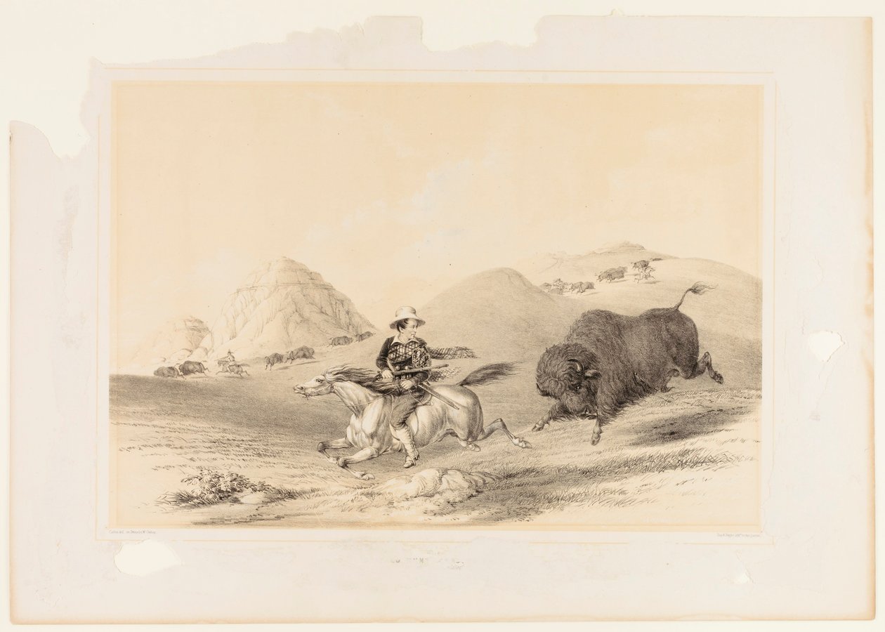 Büffeljagd Verfolgung Nr. 12 von George Catlin