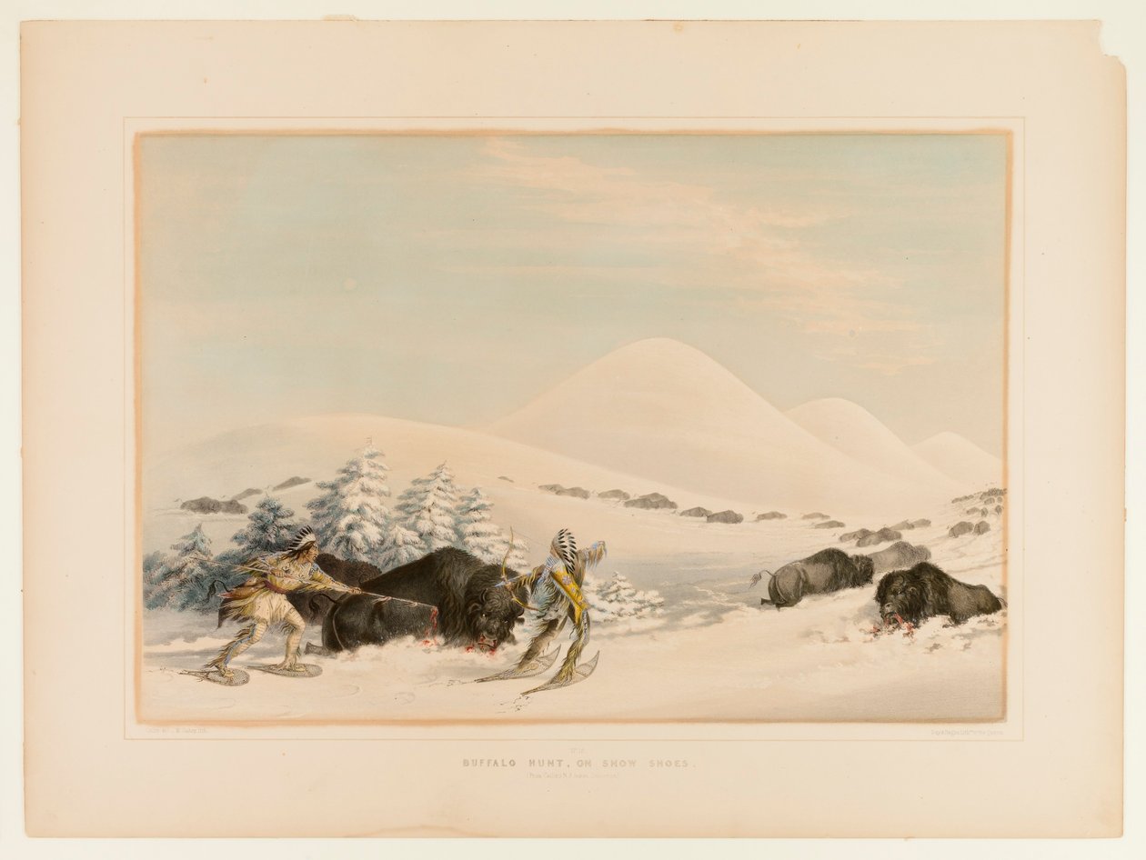 Büffeljagd auf Schneeschuhen, Nr. 15 von George Catlin
