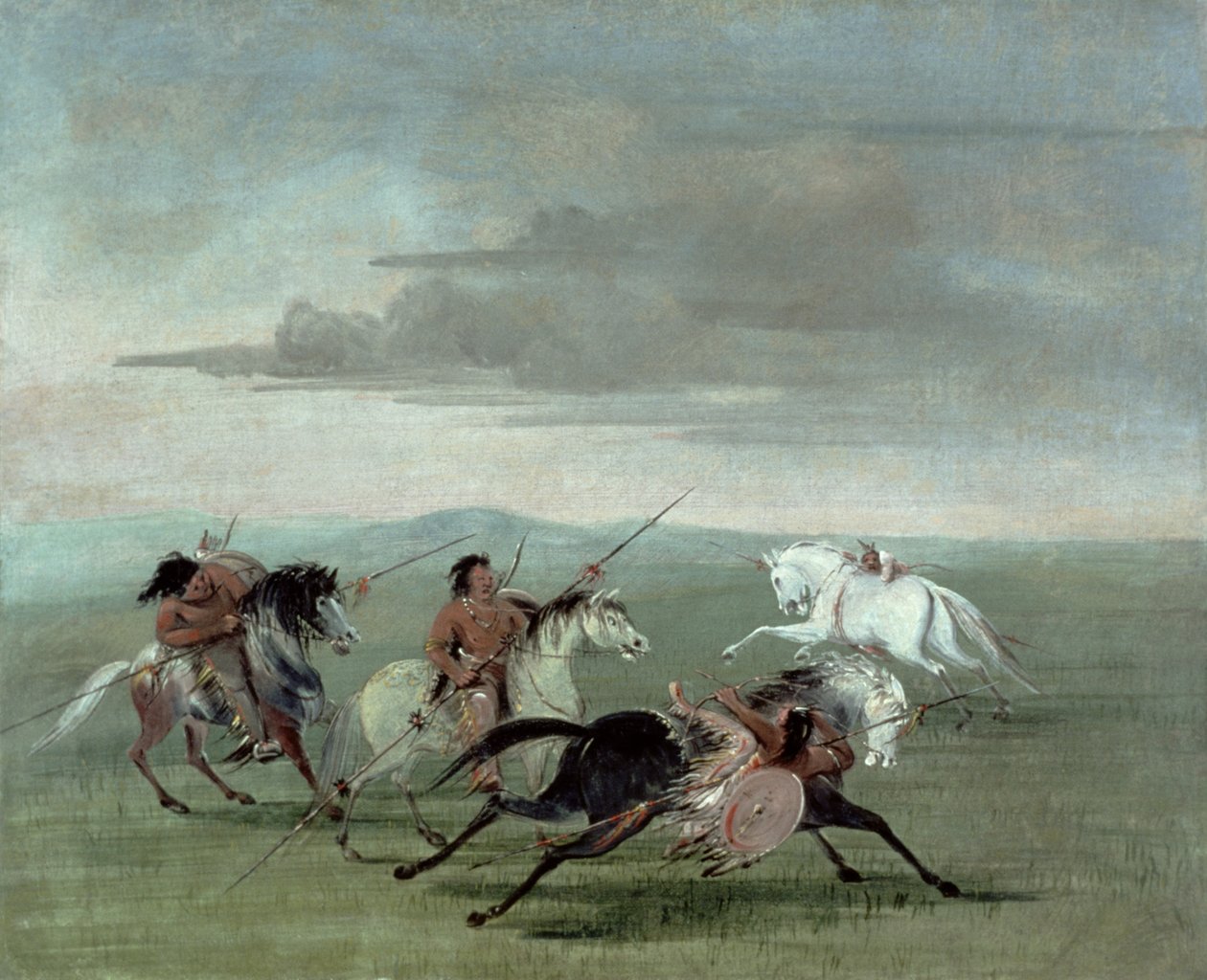 Comanche-Kunststücke der kriegerischen Reitkunst von George Catlin