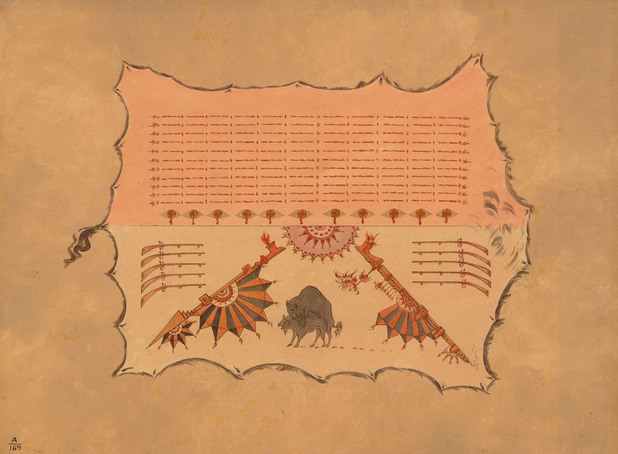 Faksimile eines Omaha-Mantels, 1861-1869 von George Catlin