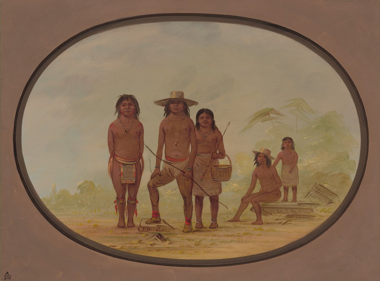 Fünf Maya-Indianer von George Catlin