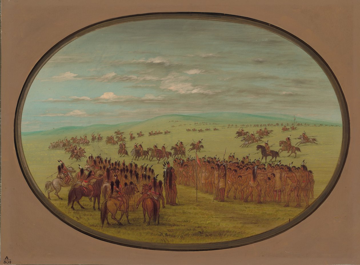 Pferderennen - Minatarrees, 1861-1869 von George Catlin
