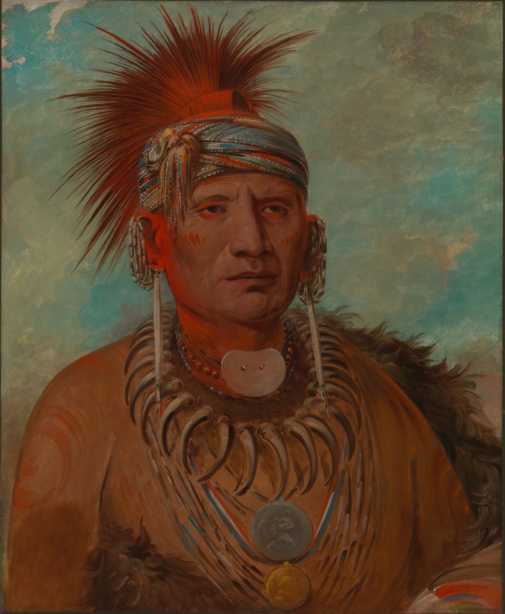 Neu-mon-ya, Gehender Regen, Kriegshäuptling von George Catlin