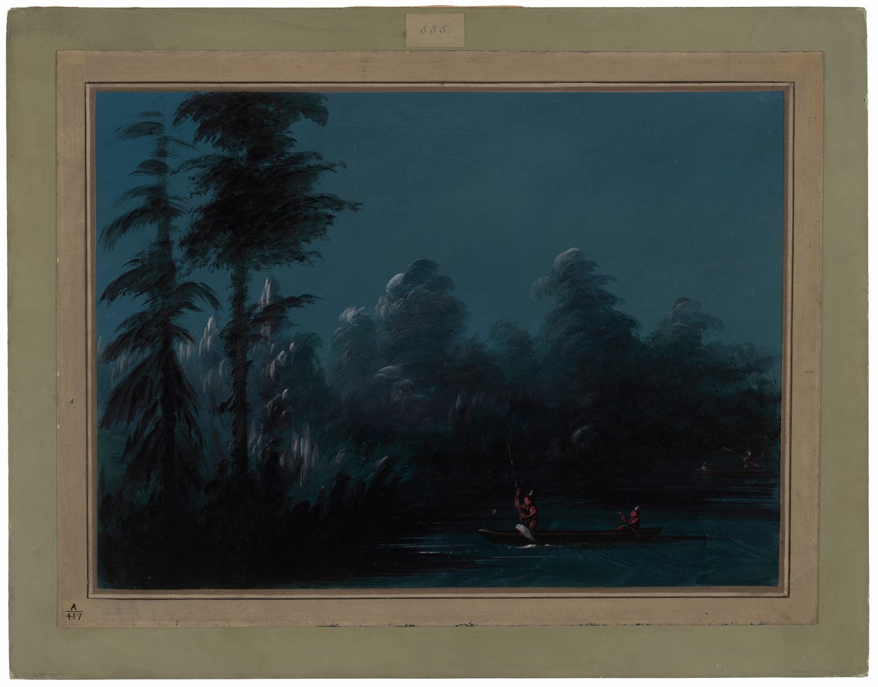 Speerfischen bei Mondlicht - Chaco von George Catlin
