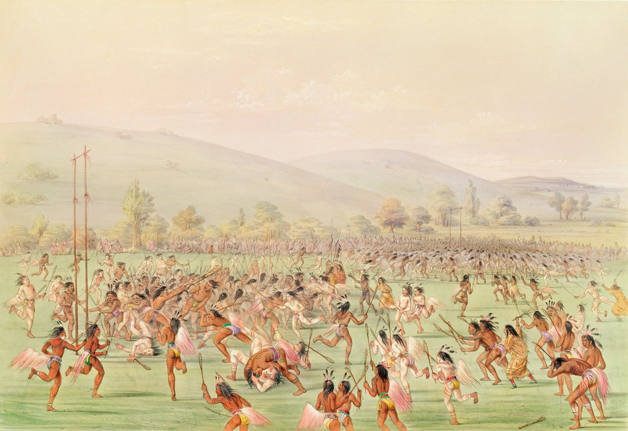 Das Indianerballspiel, um 1832 von George Catlin