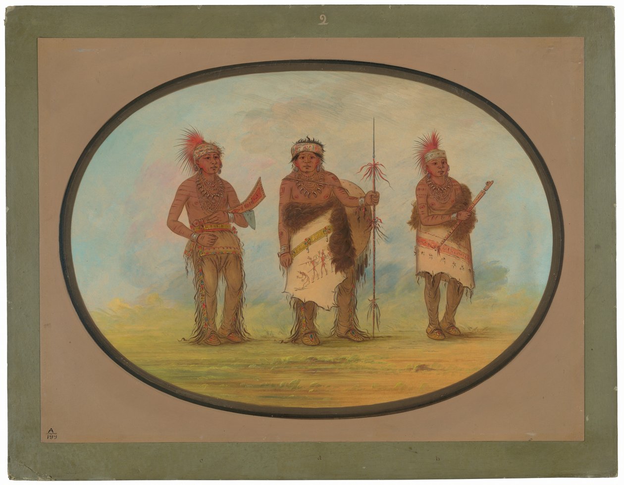 Drei Iowa-Indianer von George Catlin