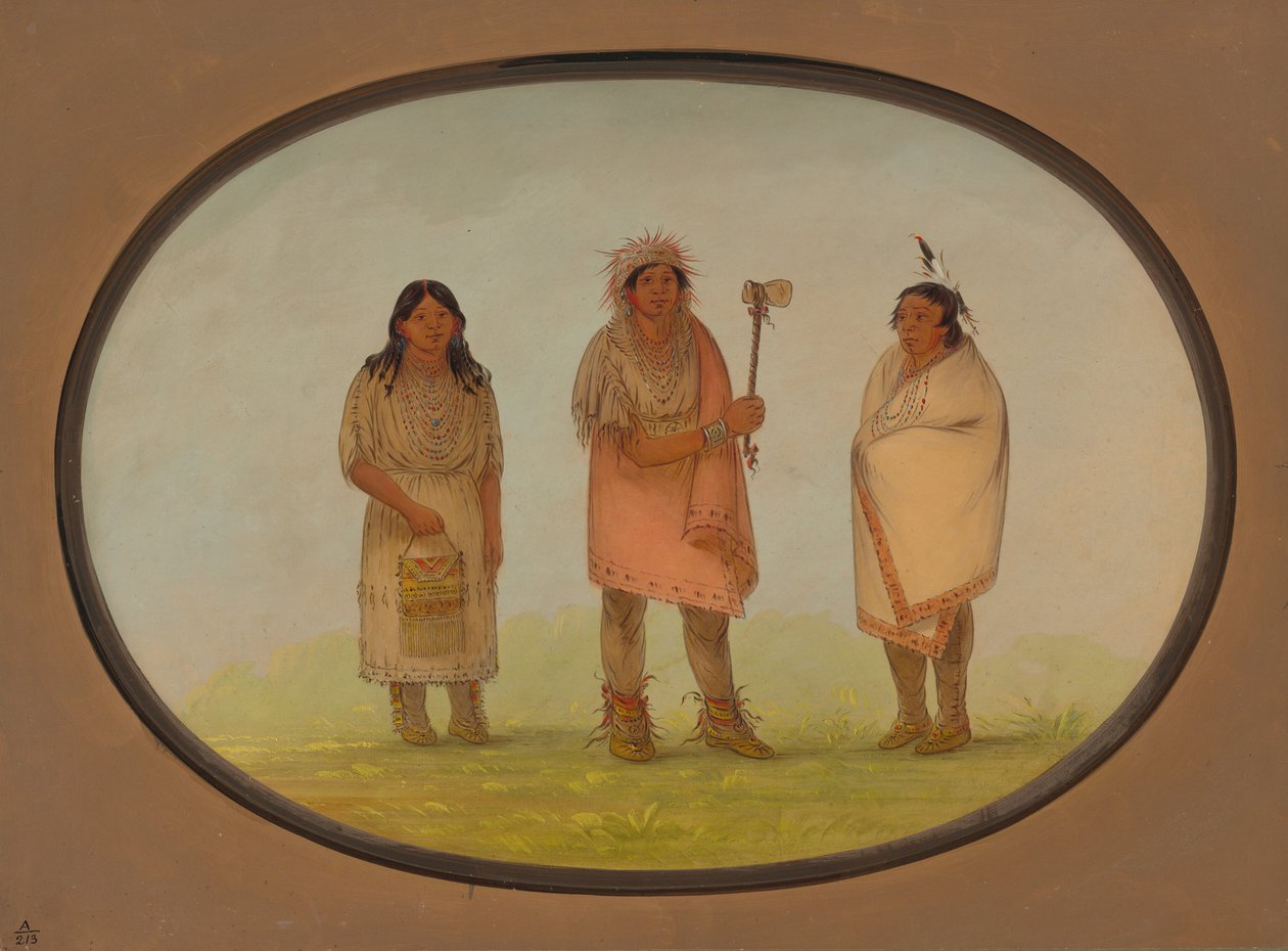 Drei Piankeshaw-Indianer von George Catlin
