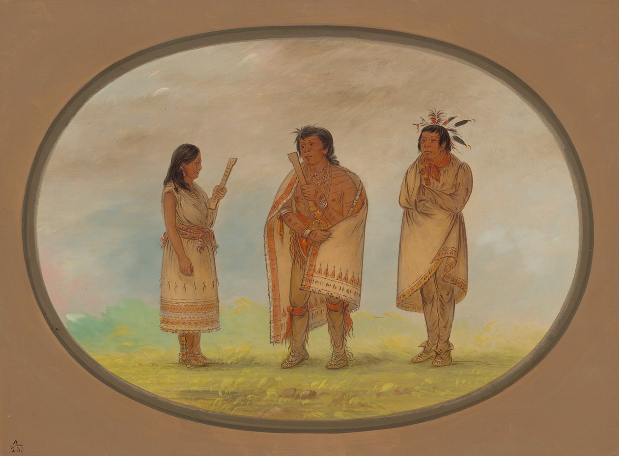 Drei Potowotomie-Indianer von George Catlin