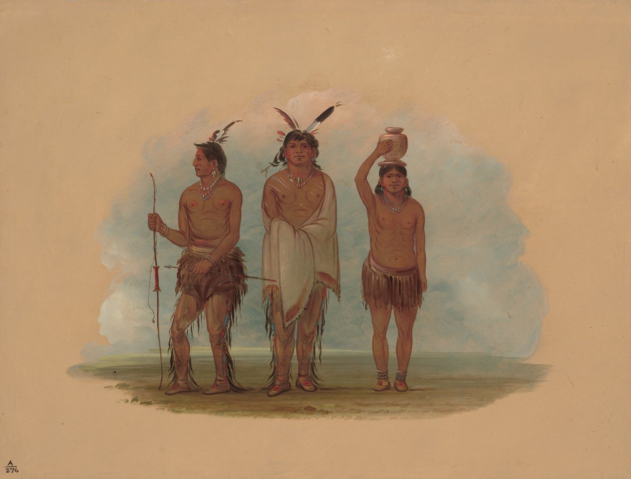 Drei Walla Walla Indianer von George Catlin