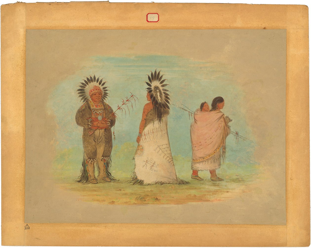 Zwei Ottoe-Häuptlinge und eine Frau von George Catlin