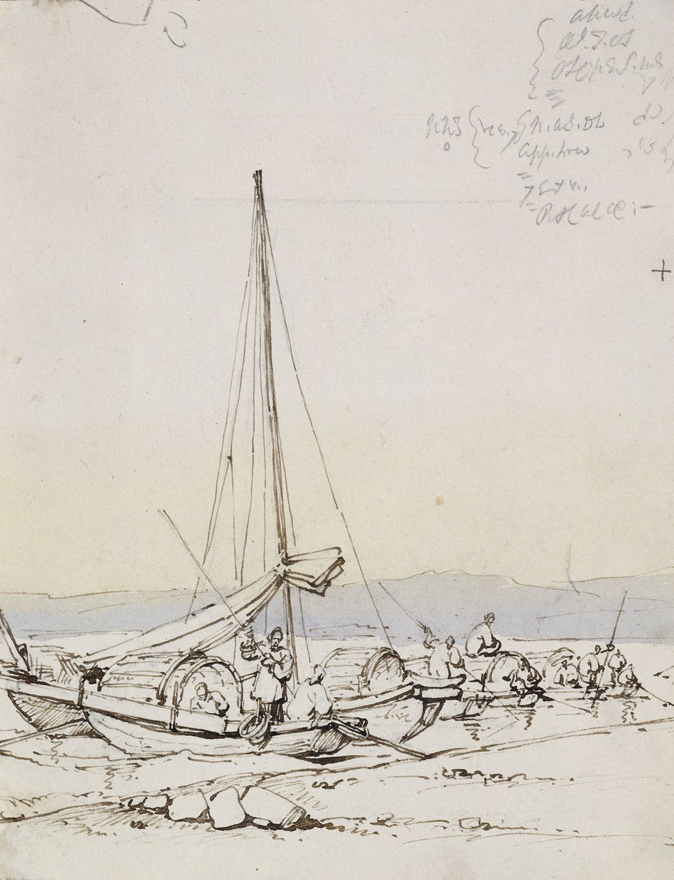 Tanka-Boote am Ufer von George Chinnery