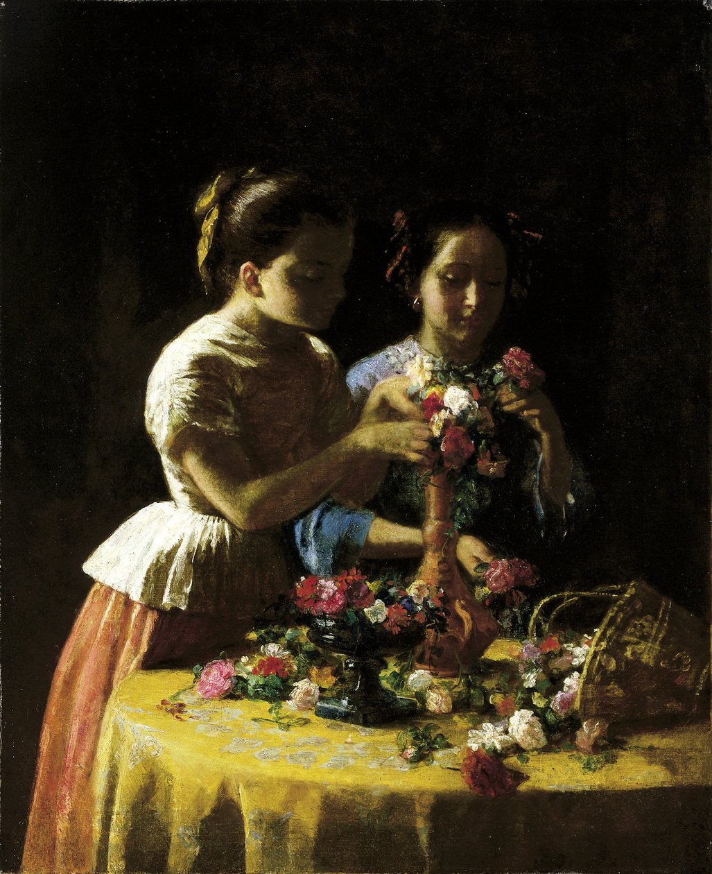 Mädchen und Blumen, 1855 von George Cochran Lambdin