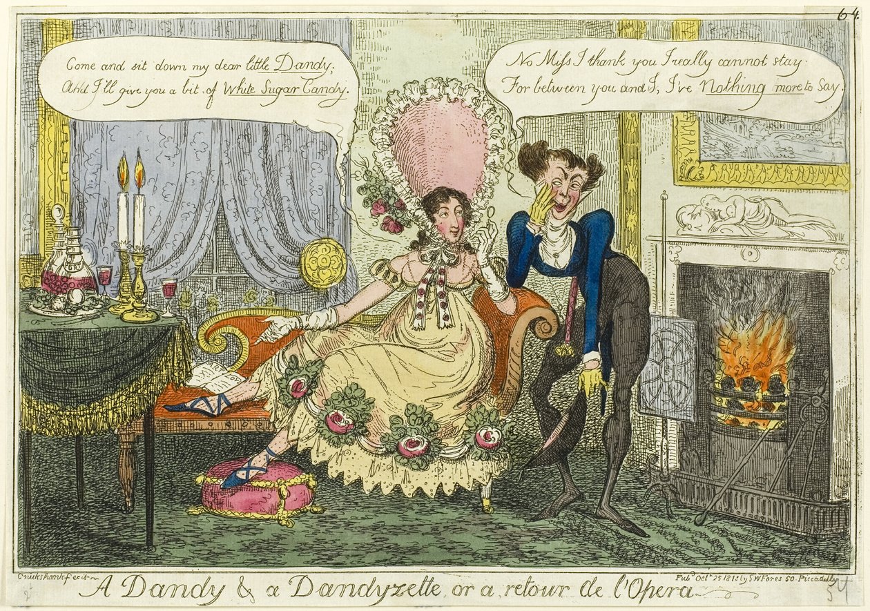 Ein Dandy und eine Dandyzette von George Cruikshank