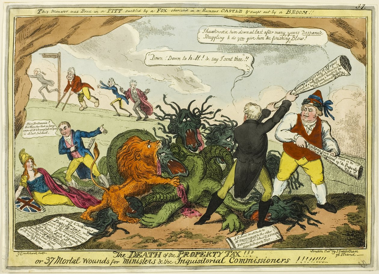 Tod der Grundsteuer!! von George Cruikshank