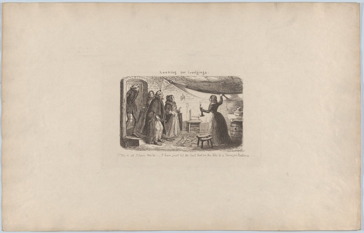 Auf der Suche nach einer Unterkunft von George Cruikshank
