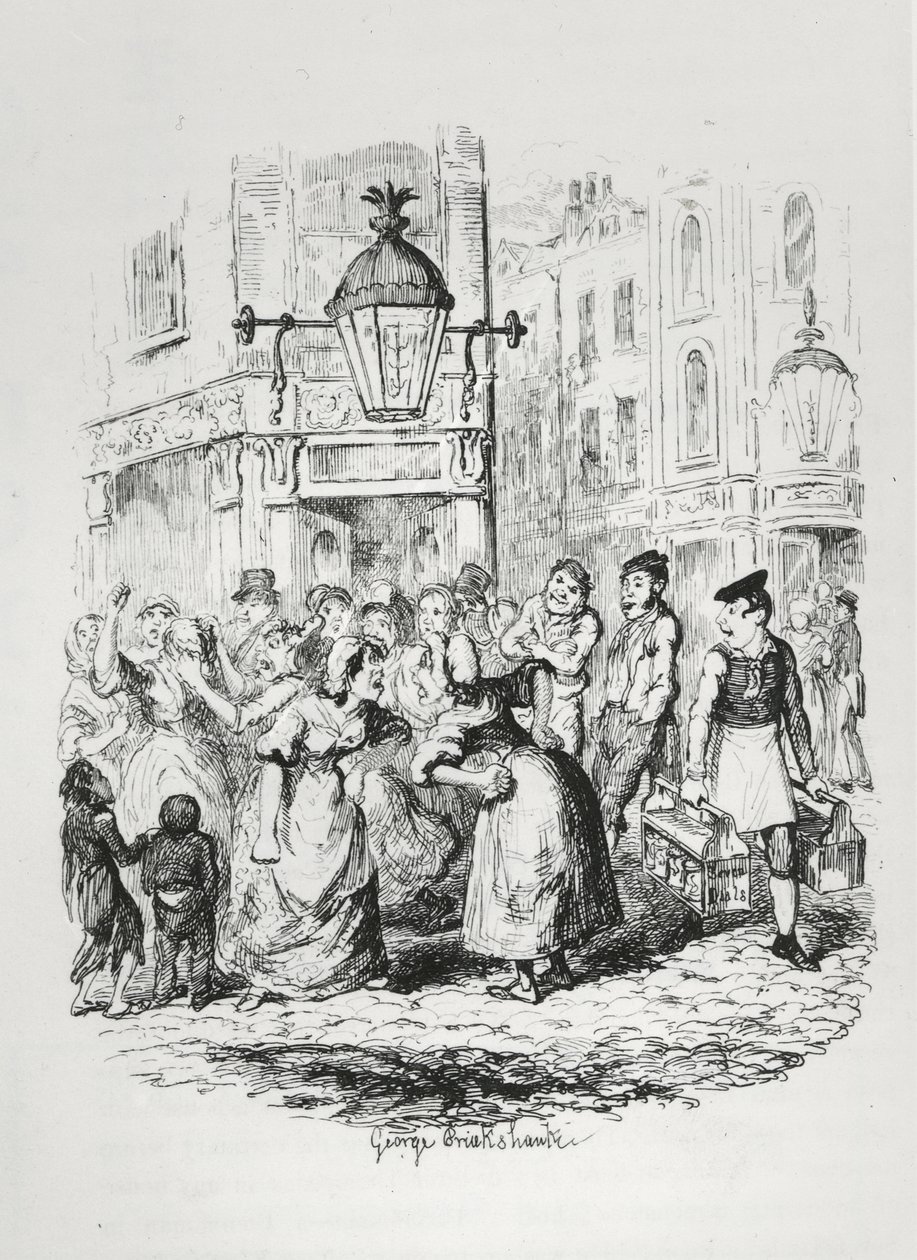 Seven Dials, um 1836 von George Cruikshank