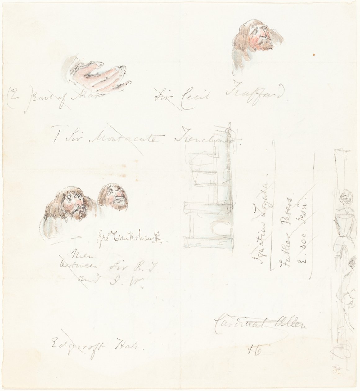 Skizzen grotesker Gesichter von George Cruikshank