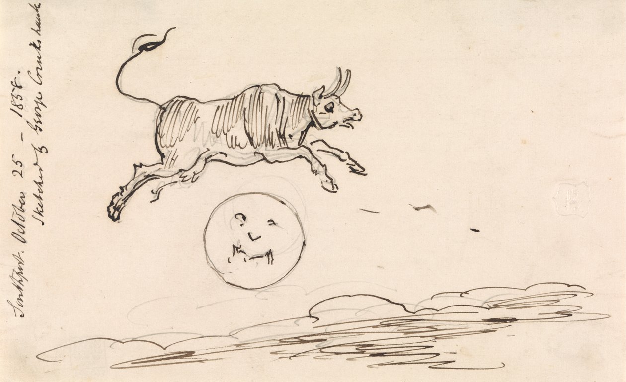 Die Kuh springt über den Mond von George Cruikshank