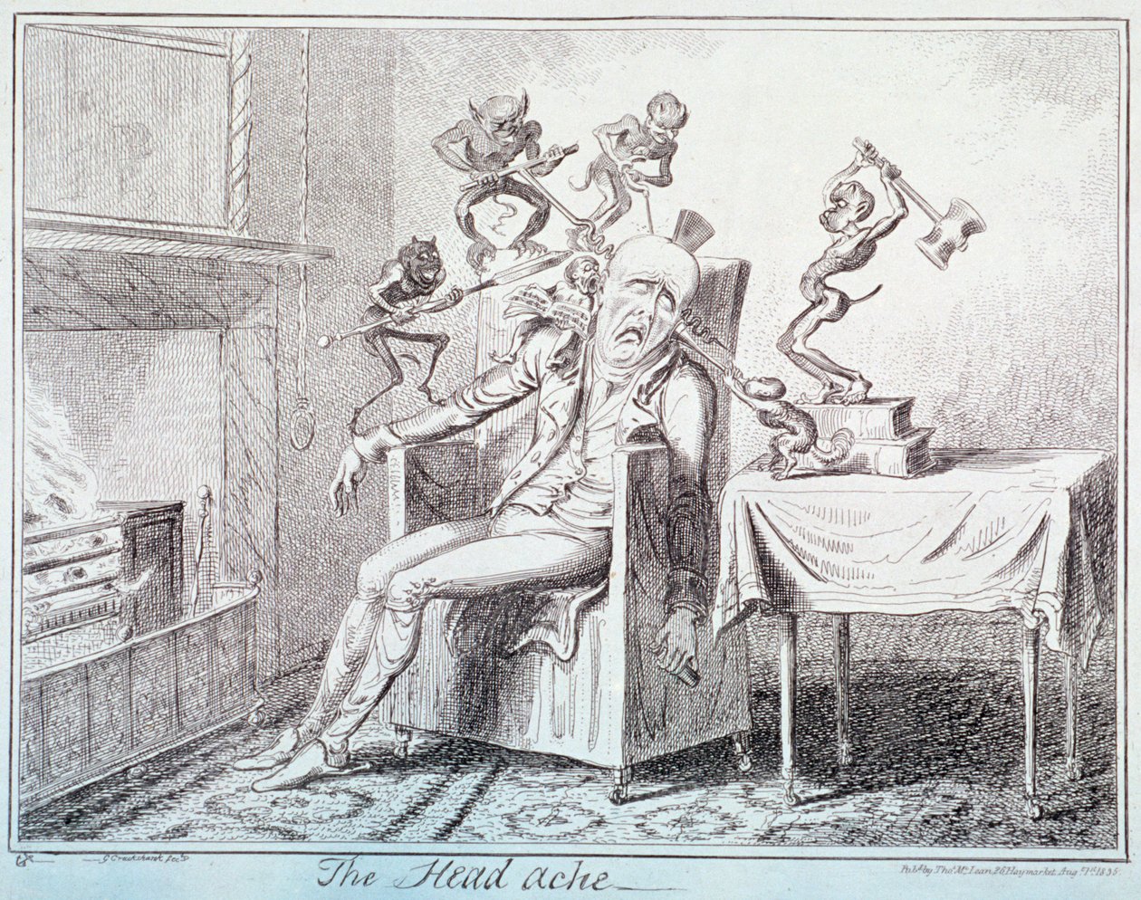 Der Kopfschmerz von George Cruikshank