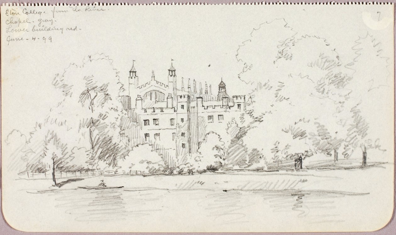 Eton College vom Fluss aus von George Elbert Burr