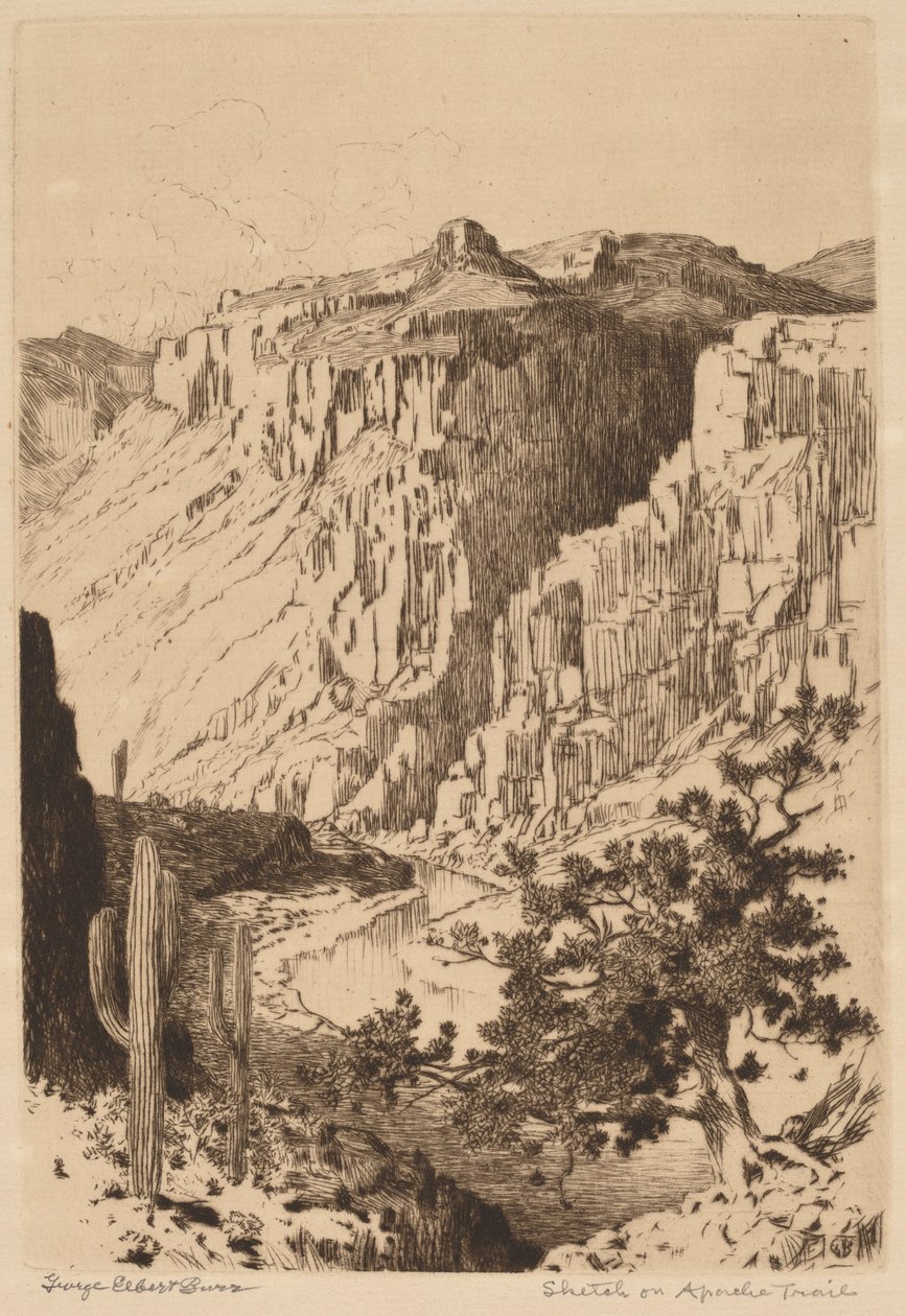 Skizze am Apache Trail, Arizona von George Elbert Burr