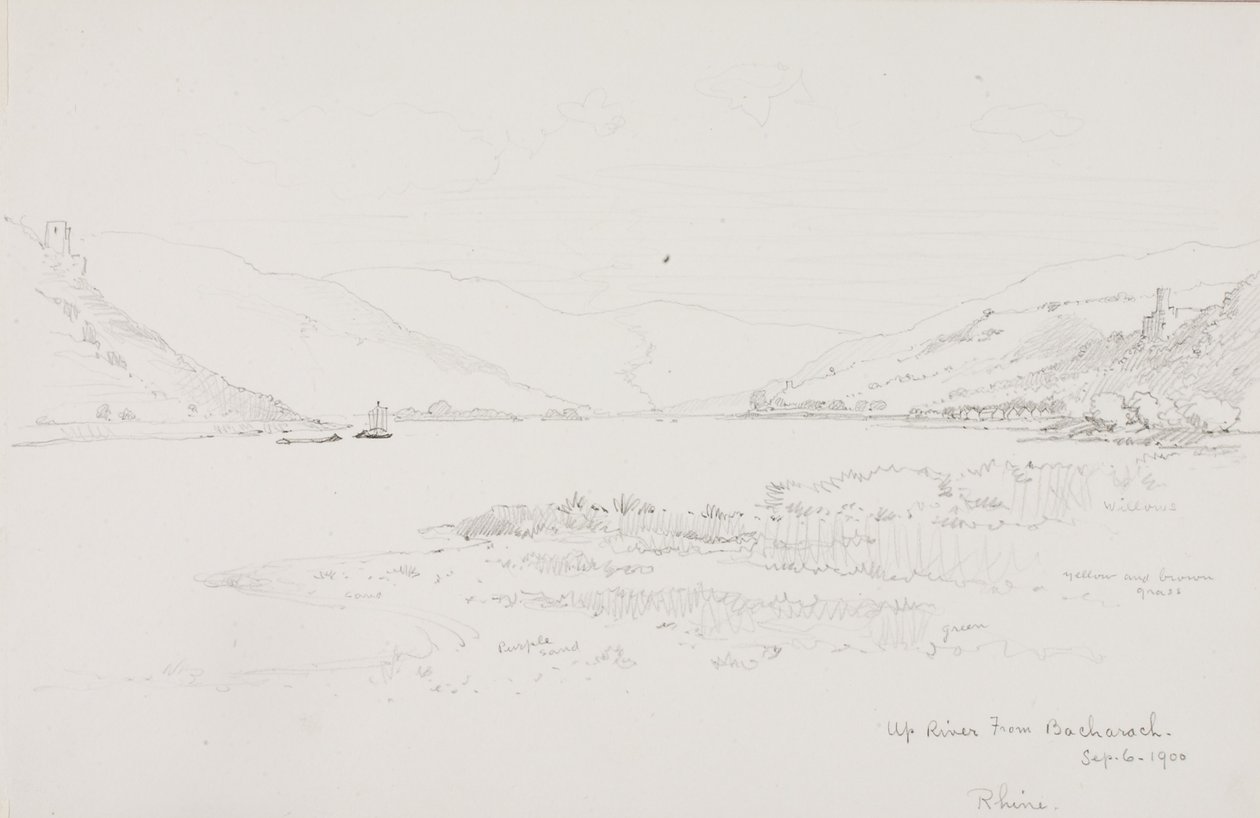 Flussaufwärts von Bacharach, Rhein von George Elbert Burr