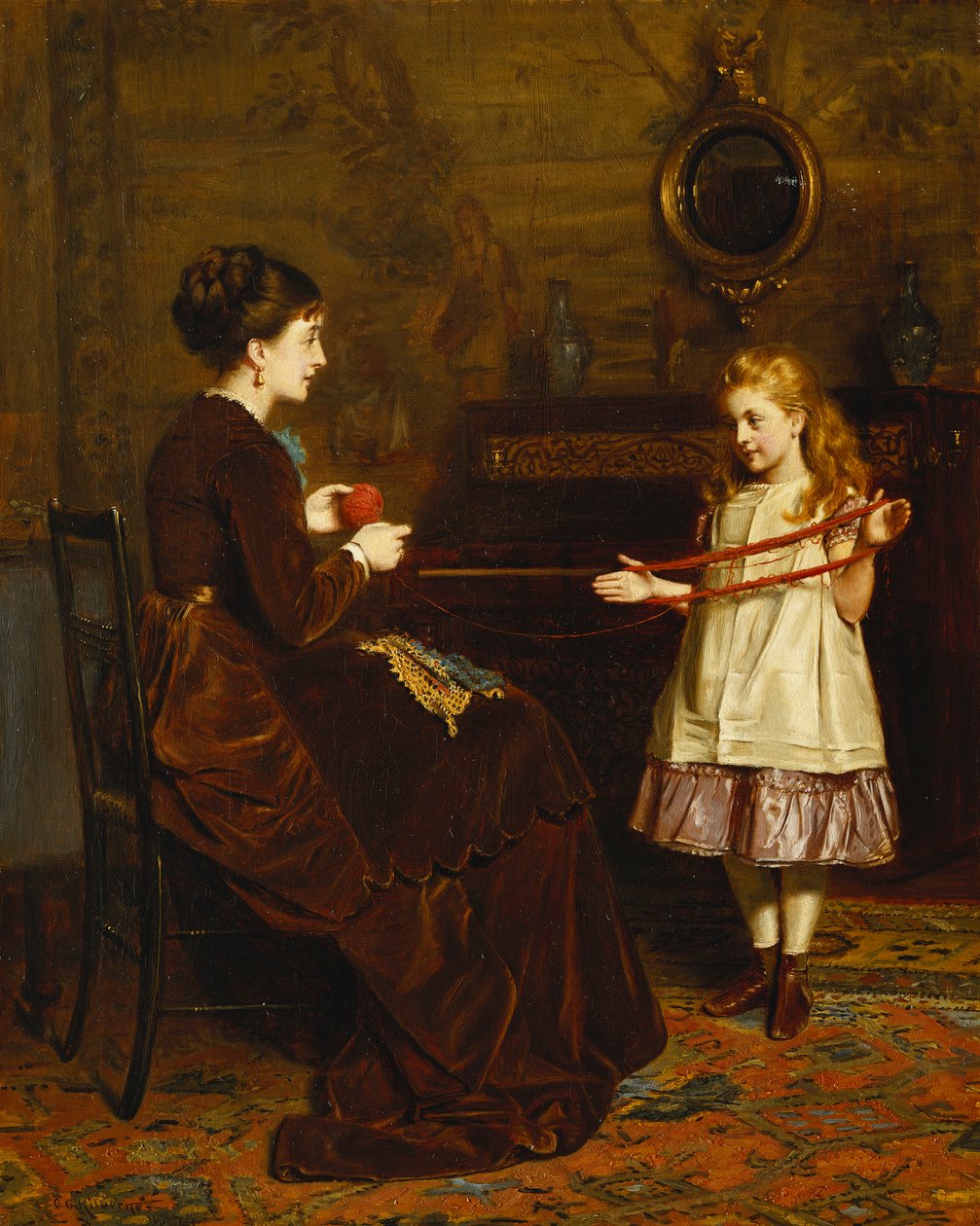 Mutters kleiner Helfer, 1874 von George Goodwin Kilburne