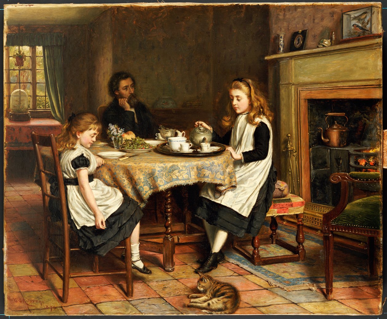 Es gibt kein Kaminfeuer..., 1874 von George Goodwin Kilburne