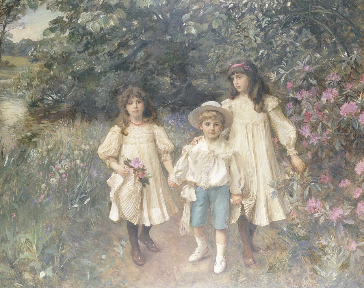 Meriel, Cynthia und George (Perkins) von George Harcourt