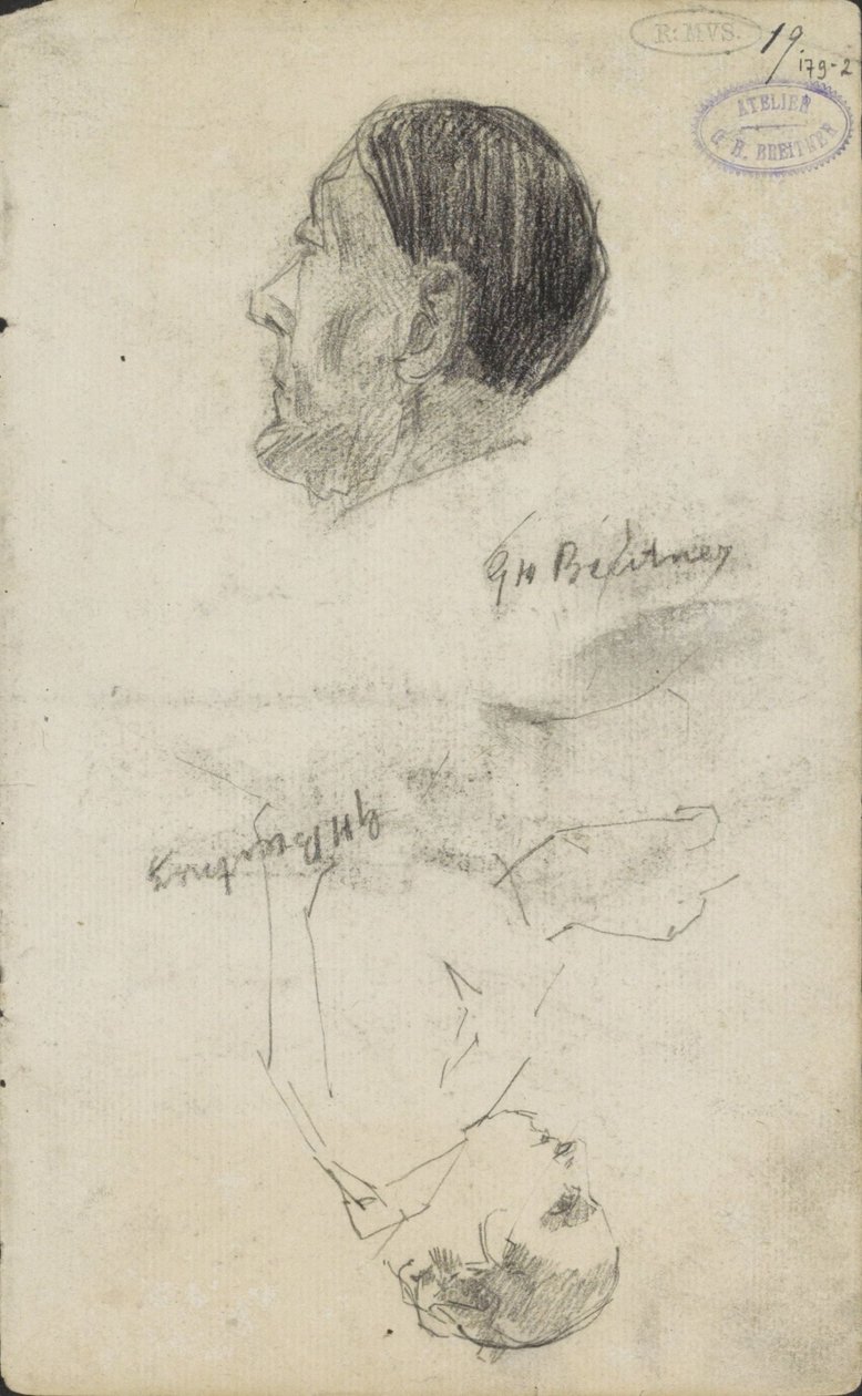 Zwei Figurenstudien von George Hendrik Breitner (signed by artist)