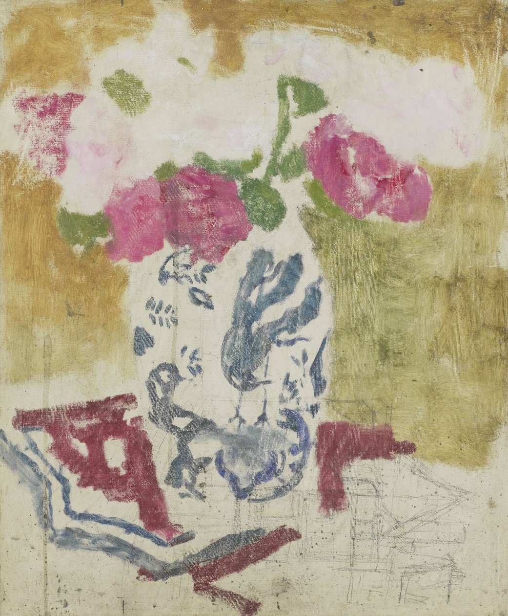 Vase mit rosa Blumen von George Hendrik Breitner