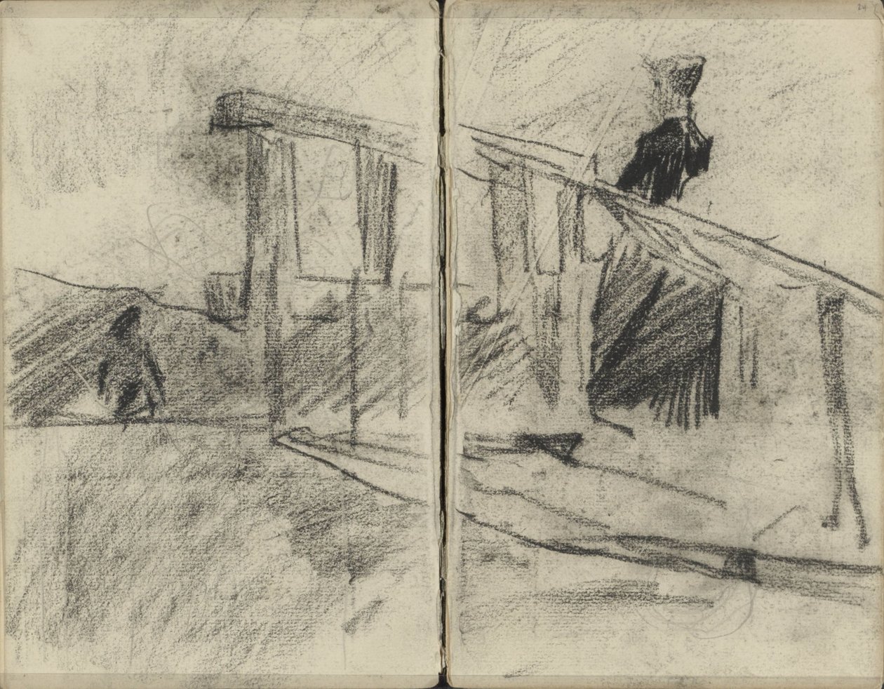 Frau, möglicherweise auf einer Brücke von George Hendrik Breitner