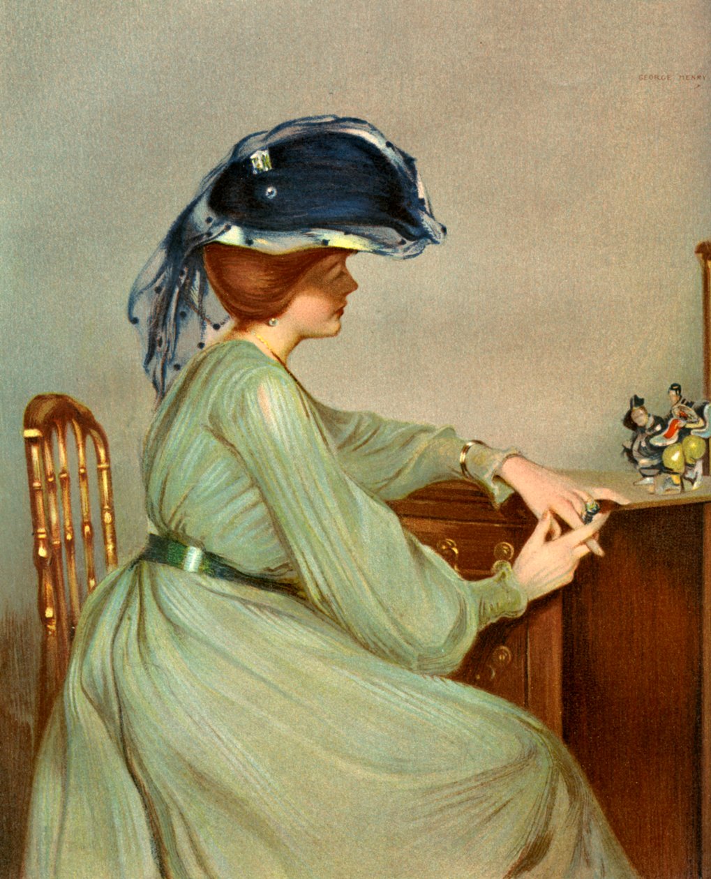 Der blaue Schleier, 1904 von George Henry