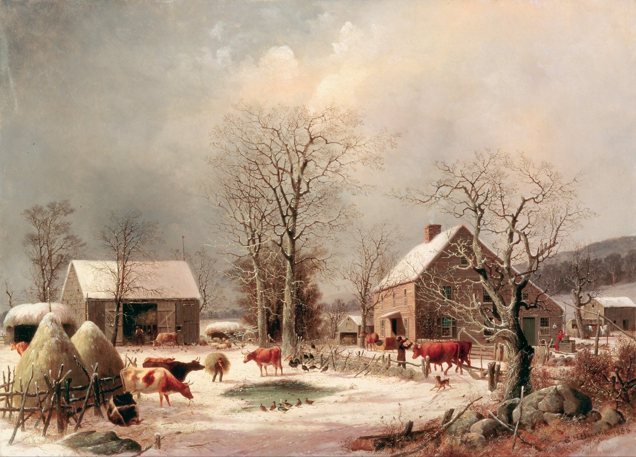 Bauernhof im Winter von George Henry Durrie