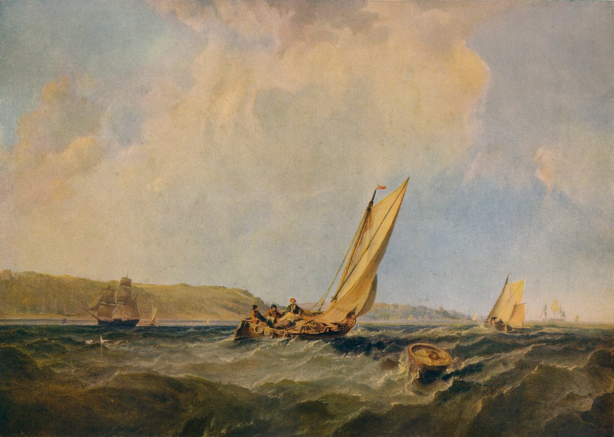 Blowing Hard-Off Cowes, 1834 von George Hyde Chambers