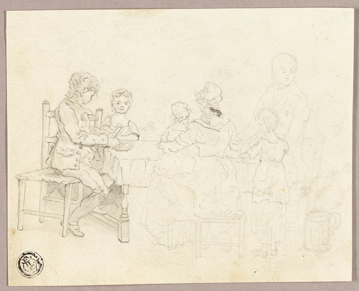 Familie am Tisch von George Morland