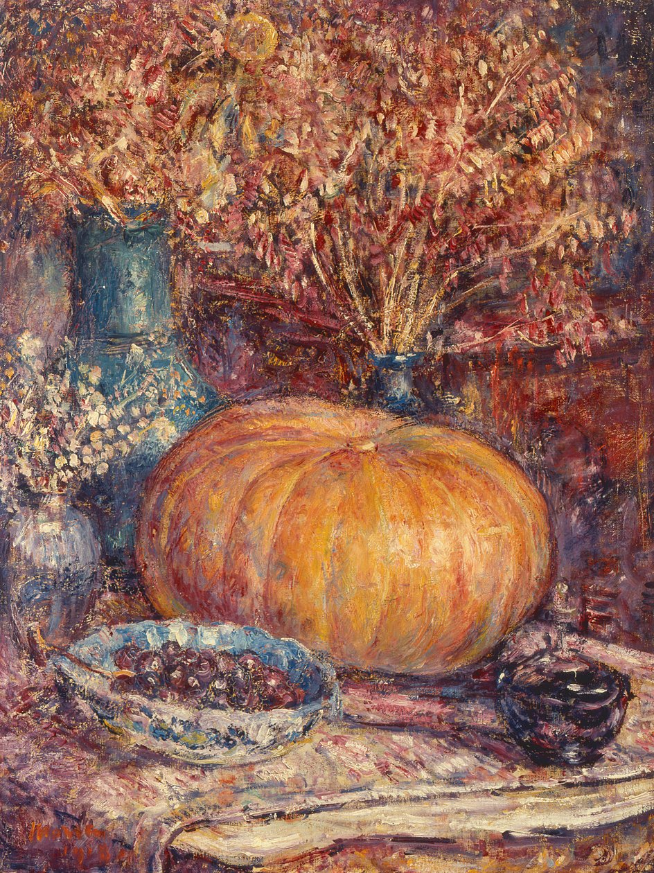 Stillleben mit Kürbis von George Morren