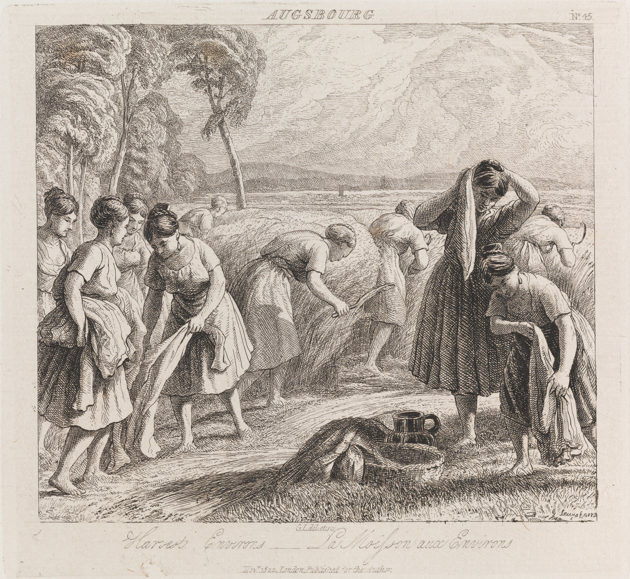 Ernte, Augsburg, um 1821 von George Robert Lewis